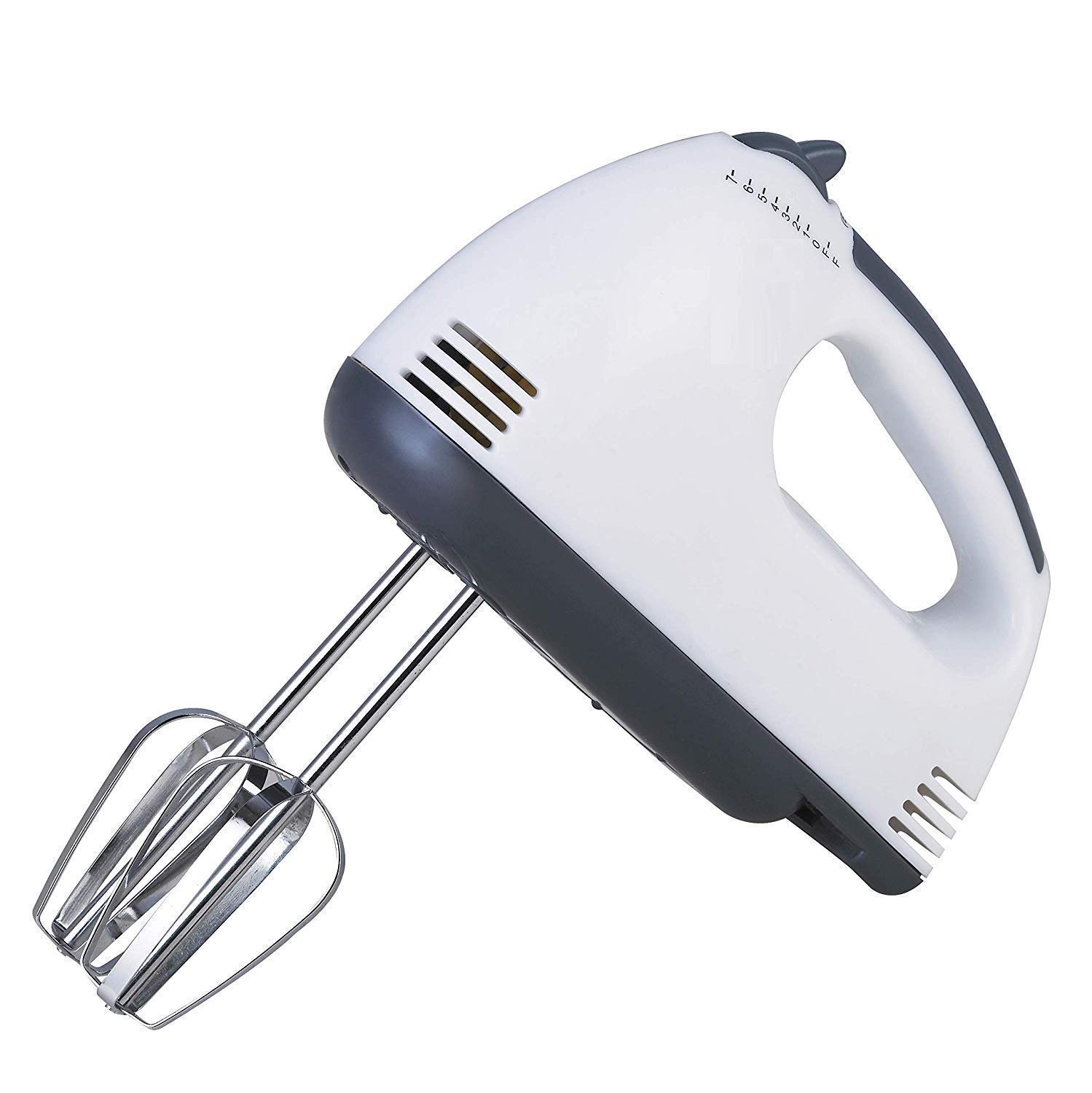 Just Ask Appliance Scarlett Beater Blender for Cake Baking Electric Hand Mixer with Stainless Steel Attachments, 7 -Speed, Includes; Beaters, Dough Hooks and Spatula and Oil Brush