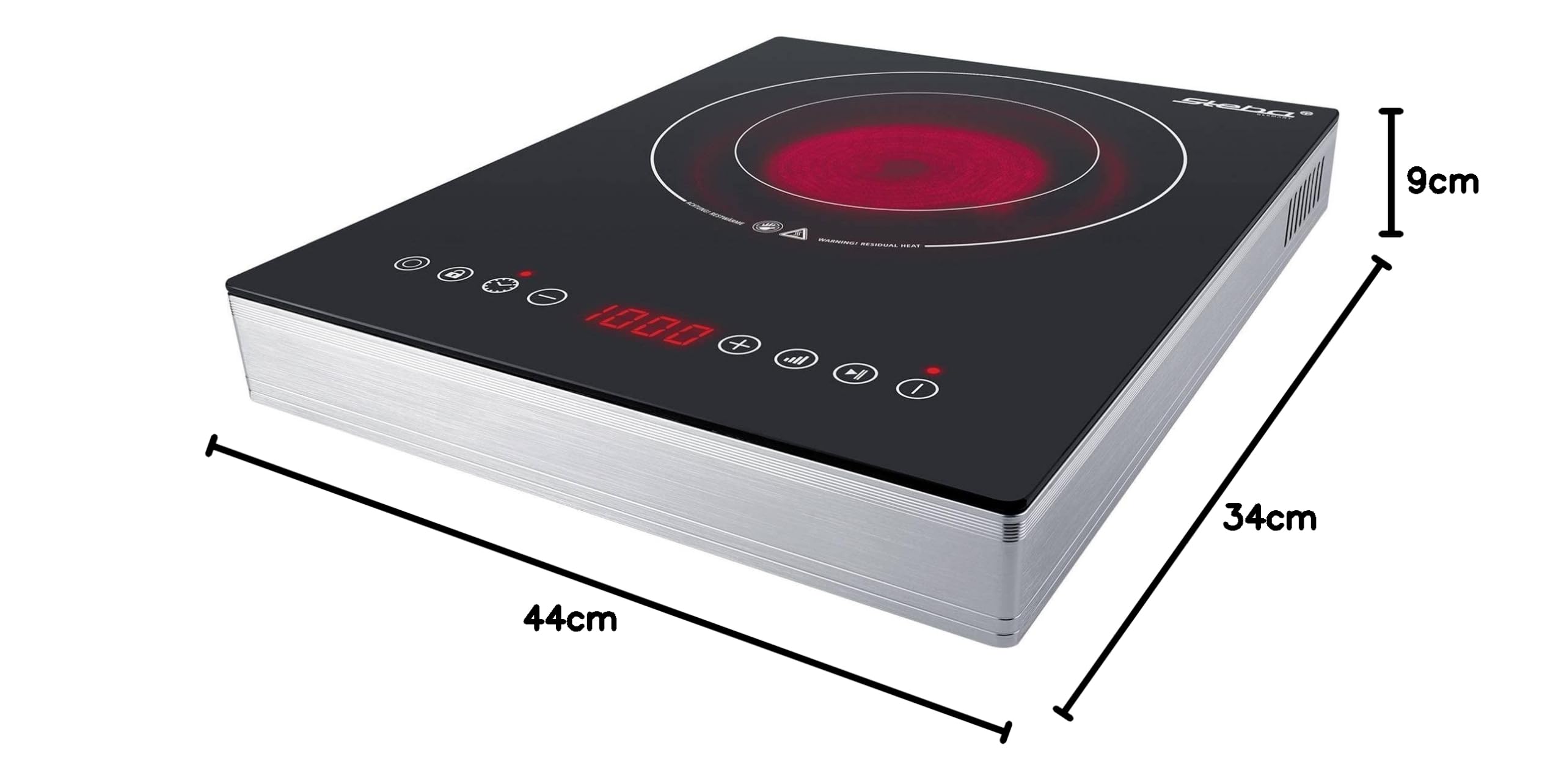 Steba Glaskeramik-Kochfeld HK 30 2 Heizkreise 15 cm 22 cm Touch Control Timerfunktion