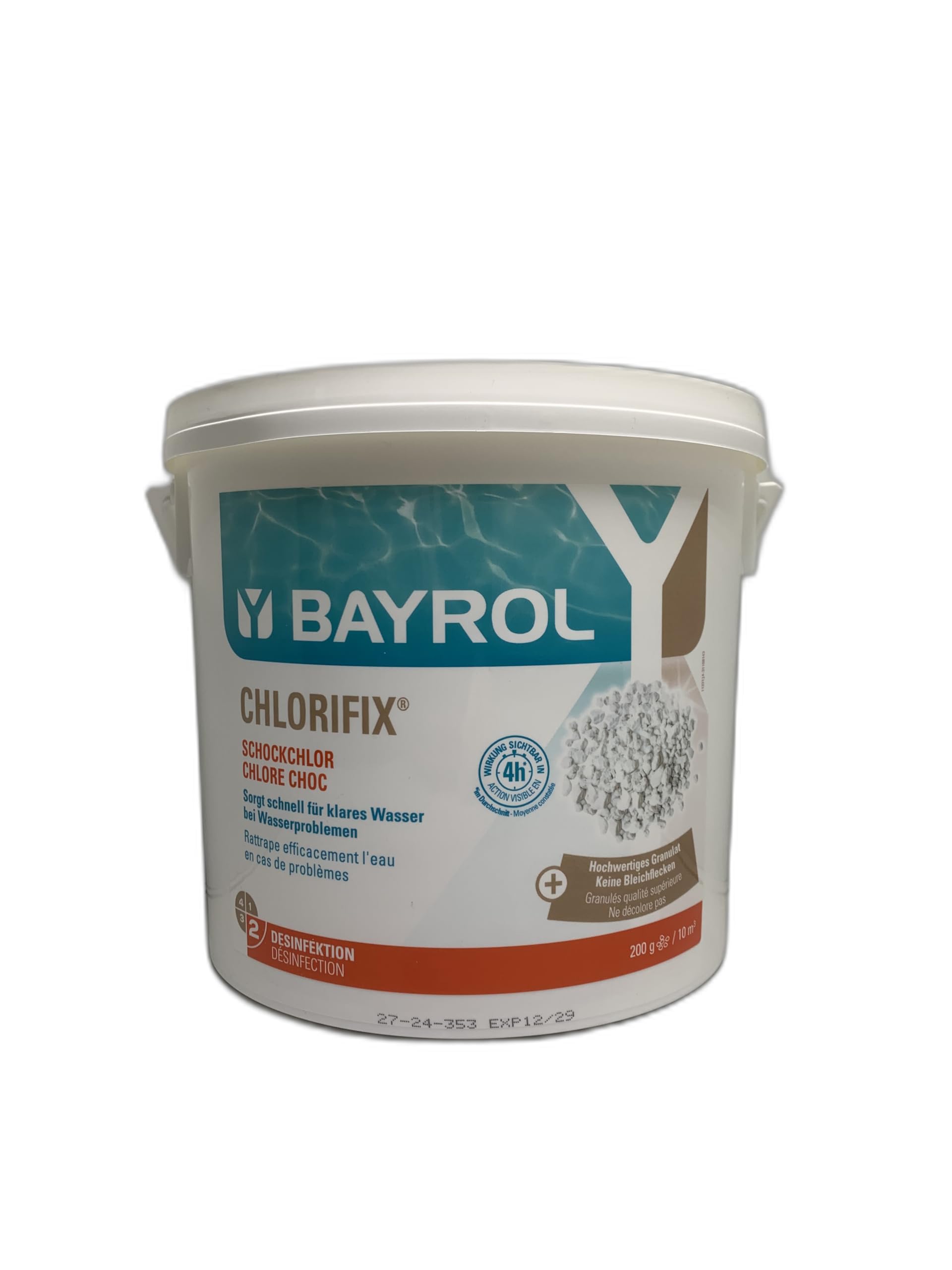 Bayrol Chlorifix 1133114 Micro-billes pour désinfection rapide de piscine pour propriétaires de piscine en utilisant le 