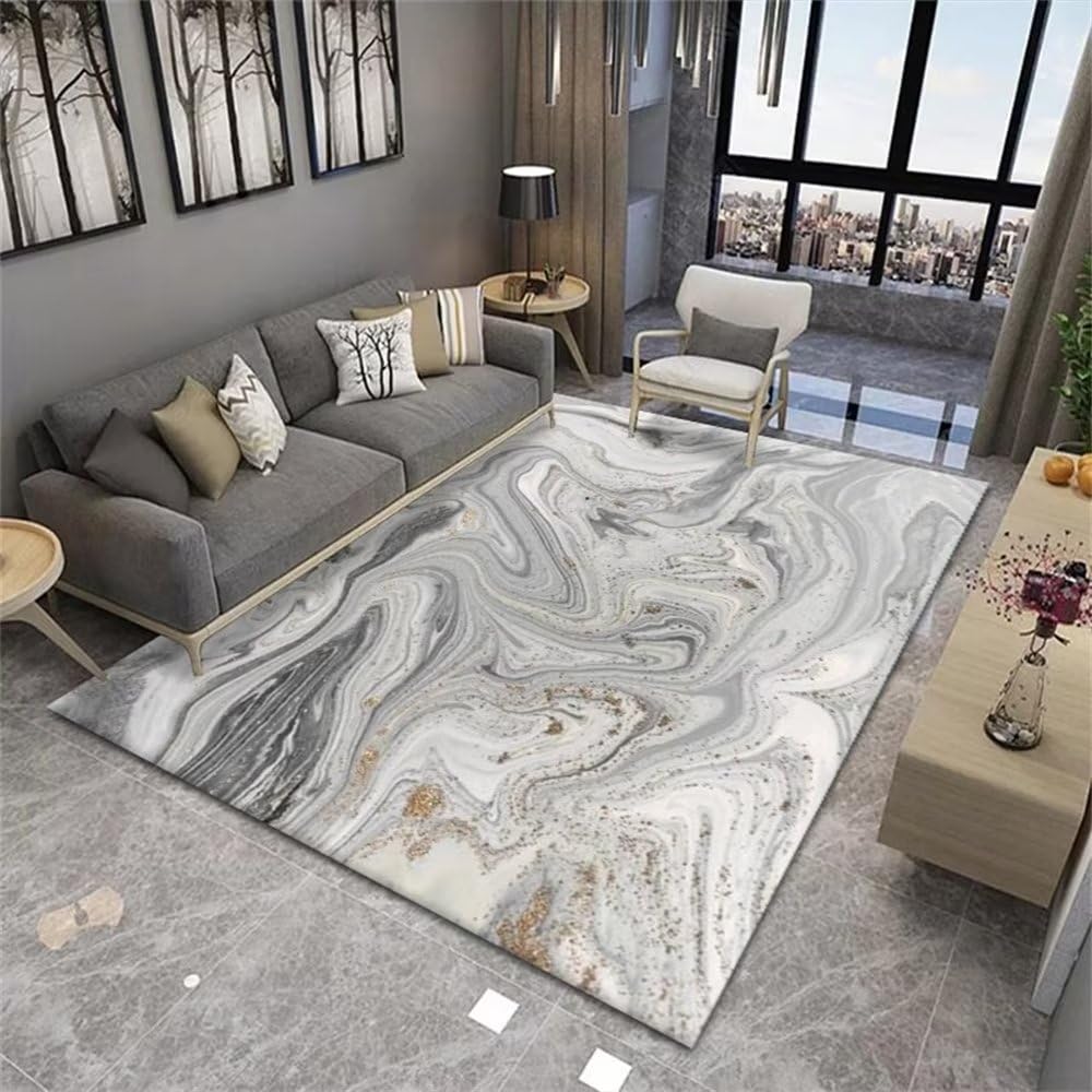 Tapis chambre adulte lavable gris 60x90 cm rectangulaire et durable