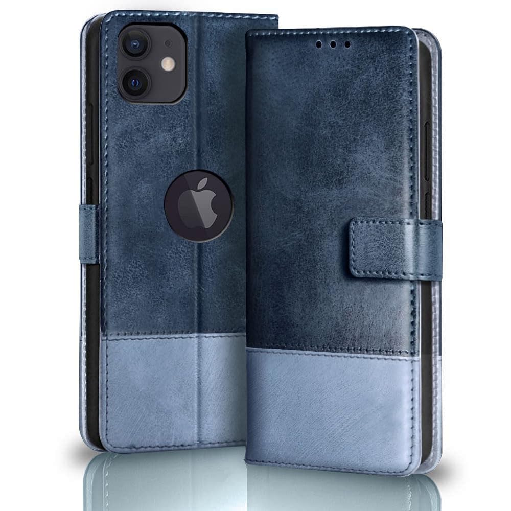 TheGiftKart Flip Back Cover Case for iPhone 12/12 PRO | Dual-Color Leather Finish | Inbuilt Stand & Pockets | Wallet Style Flip Back Cover Case for iPhone 12/12 Pro (Faux Leather, Blue & Sky) (B0CQD2C85X) Amazon Price History, Amazon Price Tracker