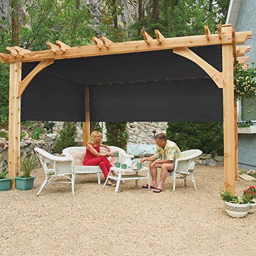 Covers & All Outdoor Universal Replacement Shade Cover for Canopy Pergola 12 Oz - 100% Waterproof & Weather Resistant Pergola Cover for Patio Porch Deck Balcony with Grommets (10' H x 7' W, Black)