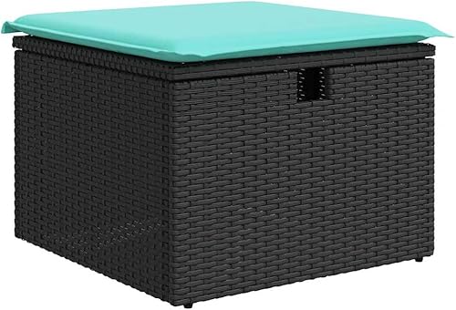 Miniatura 5 de 5 Piece Garden Sofa Set with Removable Covers, Black PE Rattan Outdoor Furniture for Patio and Balcony, Durable Steel Frame and UV-Resistant