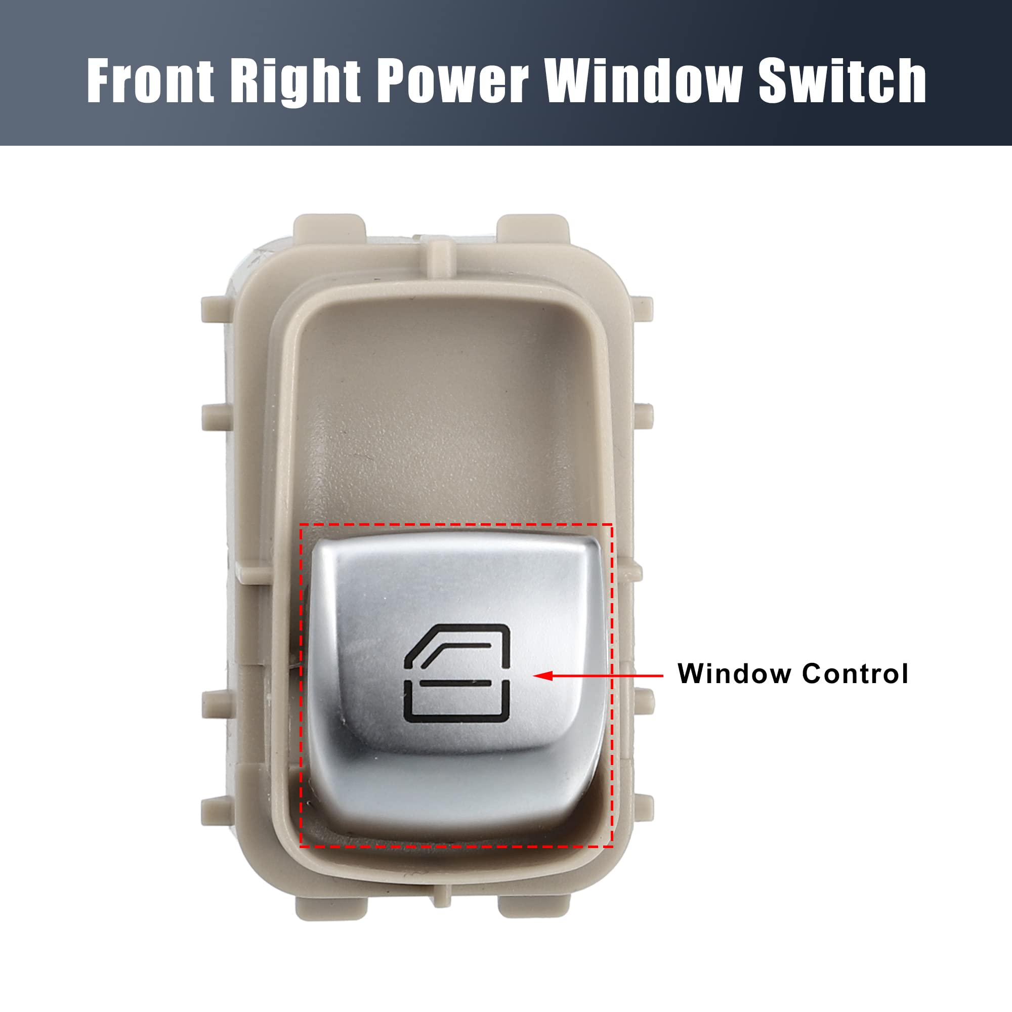X AUTOHAUX Interrupteur lève-vitre électrique avant droit A2059051513 A2057371000 A22290522039051 pour Mercedes-Benz C300 C400 C43 C63 GLC300 GLC350e GlC63 2015-2020 Beige