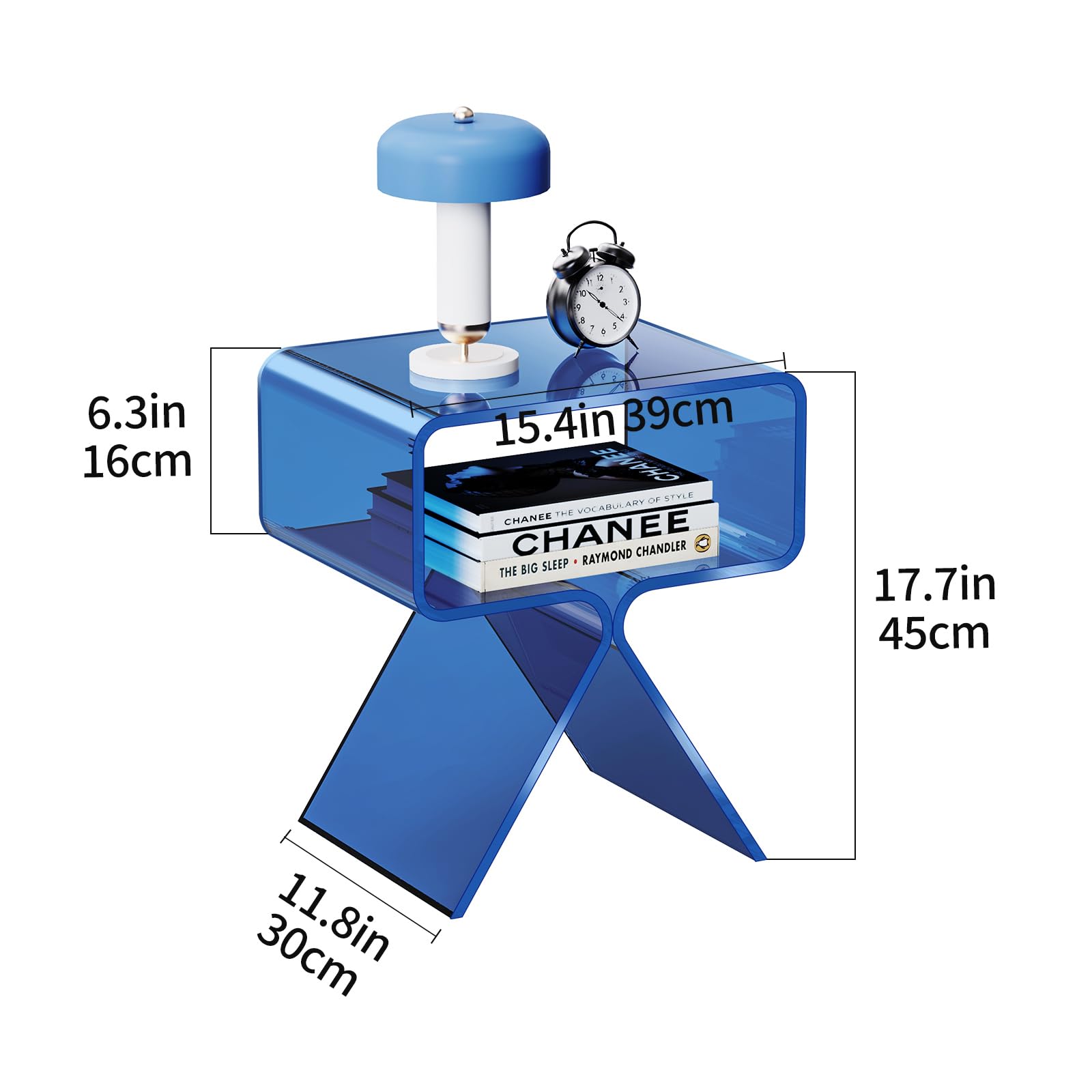 solaround Tavolino da Salotto in Acrilico, Tavolino da comodino, Tavolino per Soggiorno (Blu)