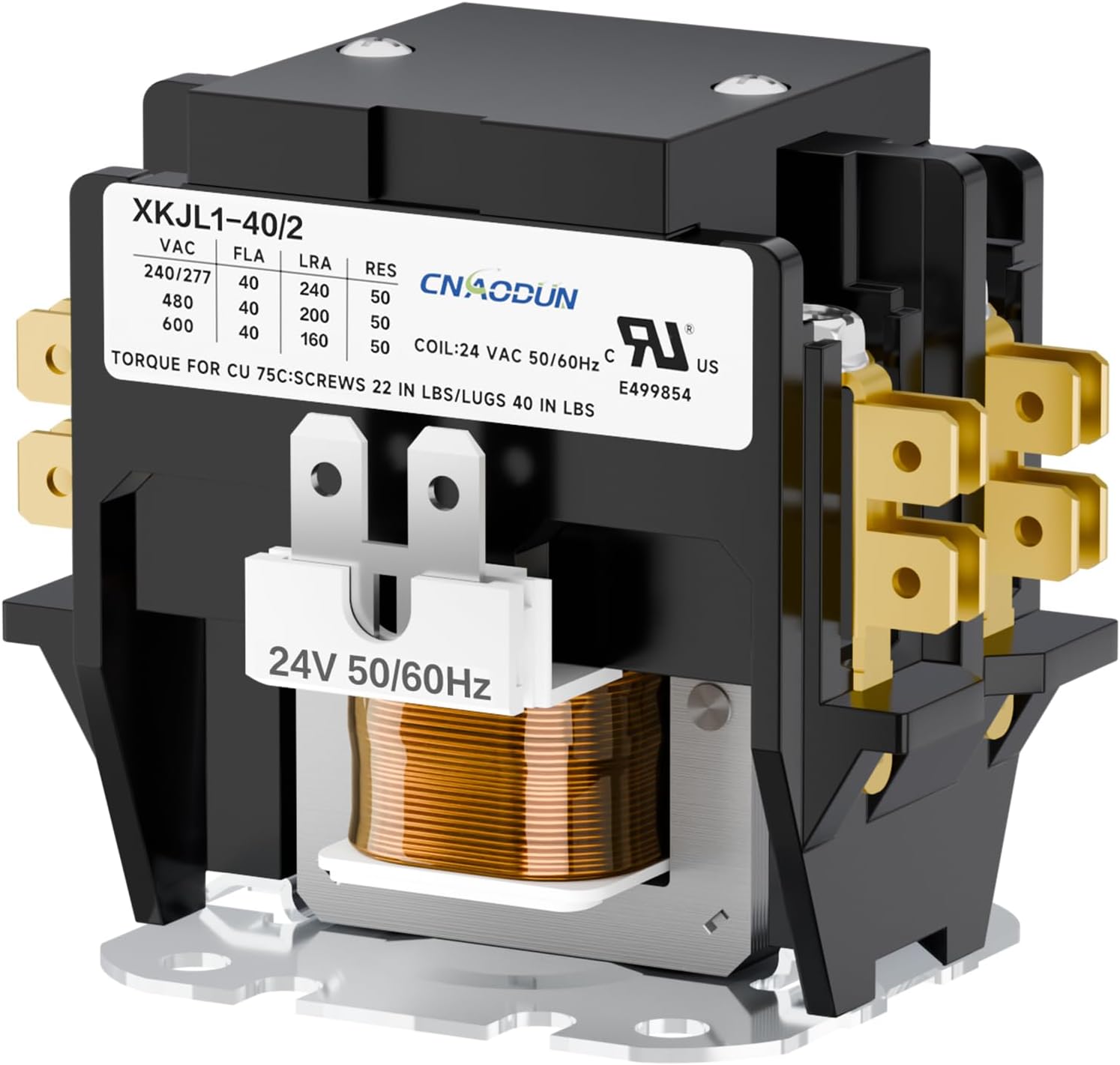 HVAC Contactor Air Conditioner Contactor 2 Pole 40 Amp 24V Coil Compatible with Condenser,Compressor,Air Conditioner,Refrigeration Systems,Heat Pump