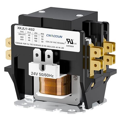 Contactor HVAC Contactor de aire acondicionado Contactor 2 polos 40 amperios 24V bobina compatible con condensador, compresor, aire acondicionado,