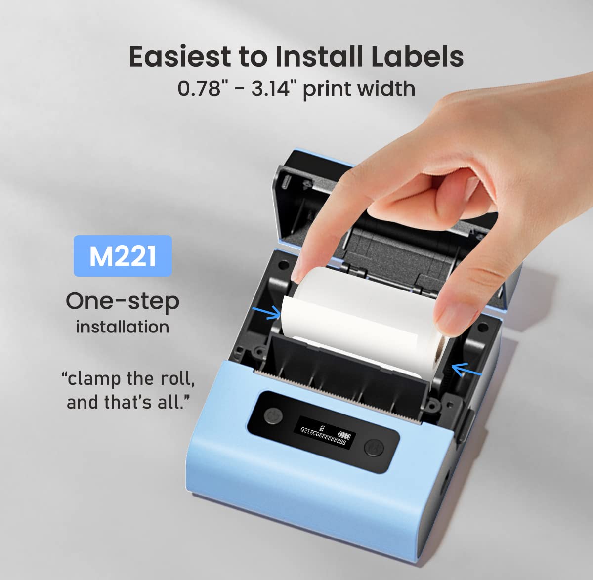 Phomemo M221 Etichettatrice Termiche Bluetooth, Set di Etichettatrice Portatile per piccole imprese, casa, scuola, Stampante Etichette Adesive con 3 rotoli di etichette e 1 borsa portatile, Blu