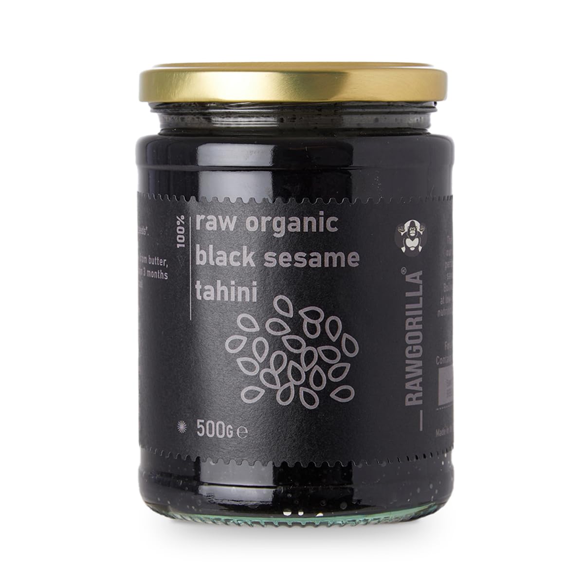 RAWGORILLA Raw Organic Raw Black Sesame Tahini 500g