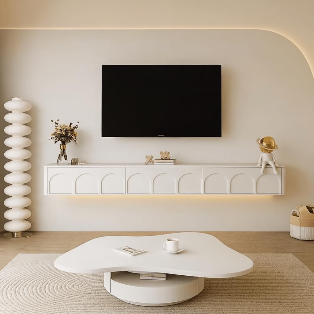 Wooden Twist Snuggle Stylish and Functional Design Wall Mounted TV Unit Cabinet Wall Shelf Provides Ample Storage for Your Media Devices, Books, and Decorative Items-image-38