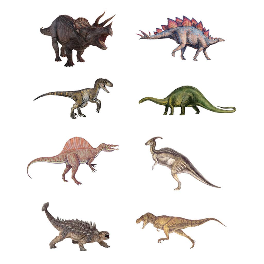 TENNER.LONDONSET OF 8 Dinosaur Iron on DIY Screen print Fabric Police Applique Patches for Clothing, Machine Washable Transfer Jurassic Patch