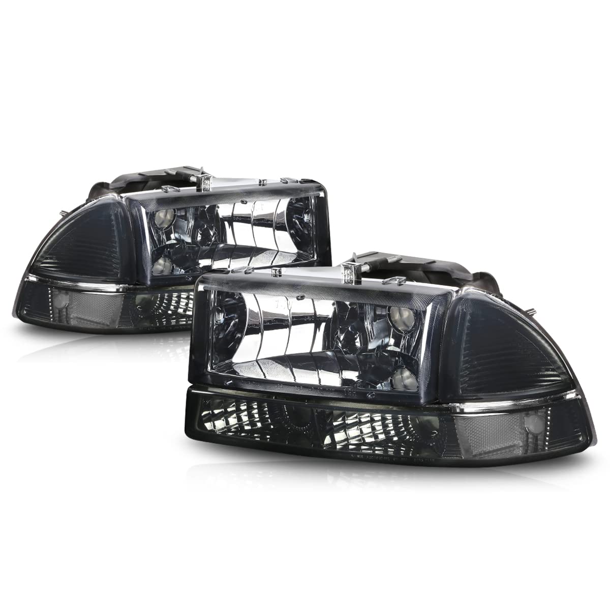 Photo 1 of PM PERFORMOTOR PMHL-DODA-9704-4P-OH-SC Smoke Lens Clear Corner Headlights Replacement [Compatible with 98-04 Dodge Durango / 97-04 Dakota]