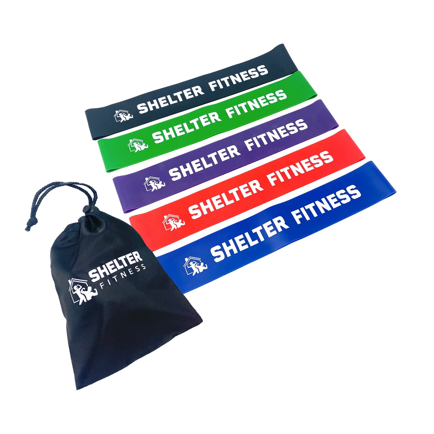 Shelter Fitness: Premium Latex Mini Loop Resistance Bands - Versatile Workout Accessory, Ideal for All Fitness Levels, Non-Slip, Durable, 5 Resistance