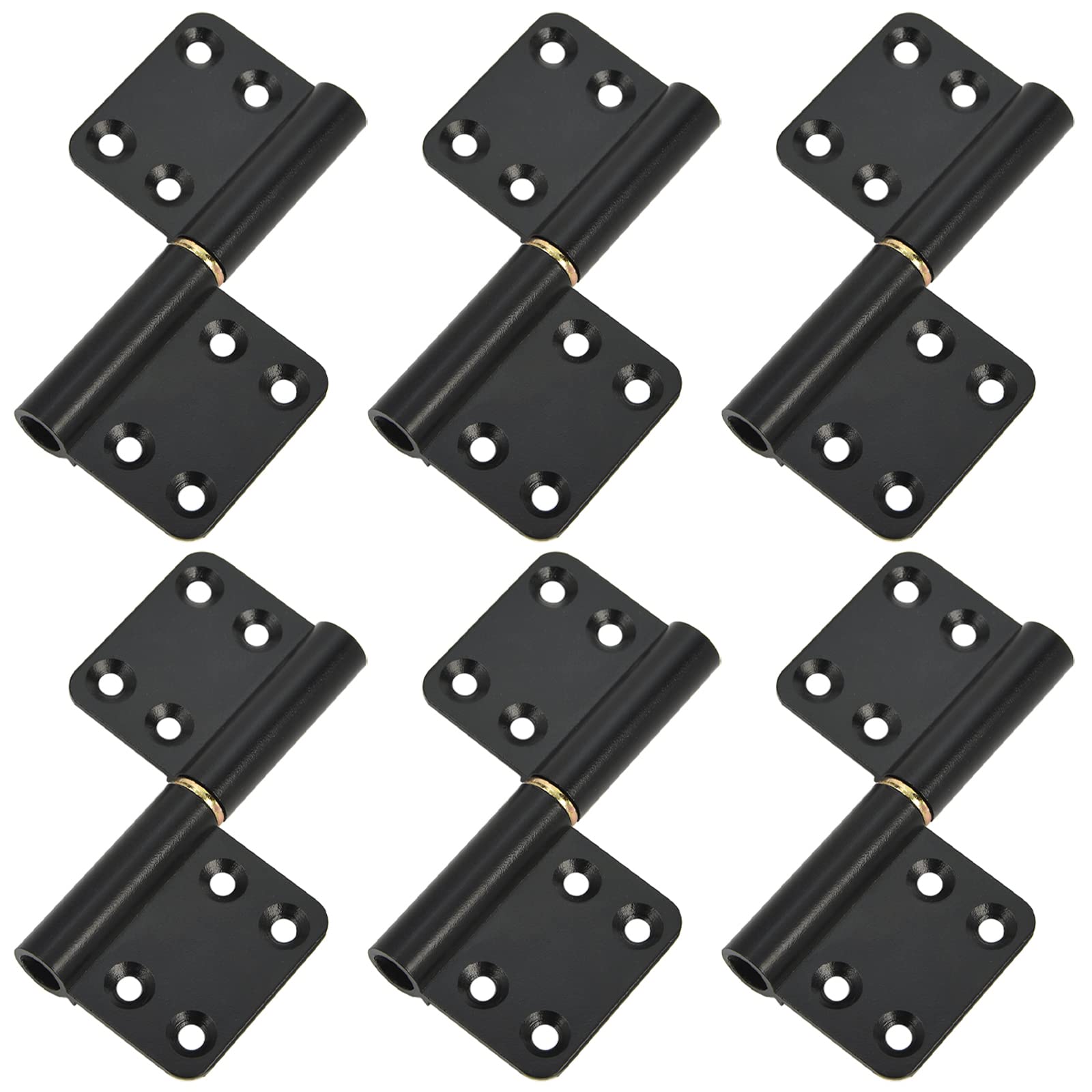 Lot De 6 Charnières De Porte Noires De 10,2 Cm, Charnières De