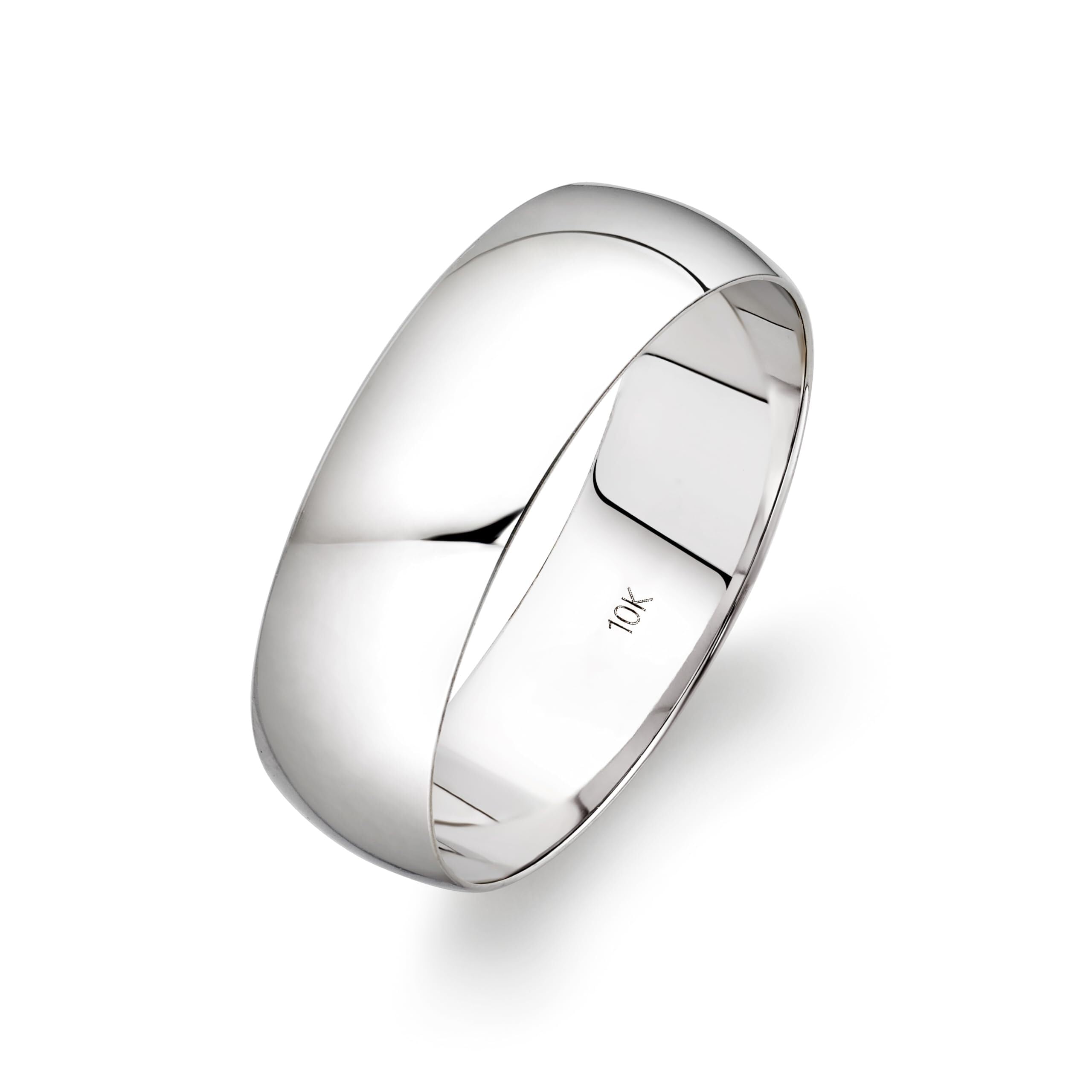 Oxford Ivy Men's 10K or 14K Solid Gold Wedding Band, 6mm, Classic Fit, High-Polish Ring, Yellow or White Gold (Stamped for Authenticity), Sizes 7–14