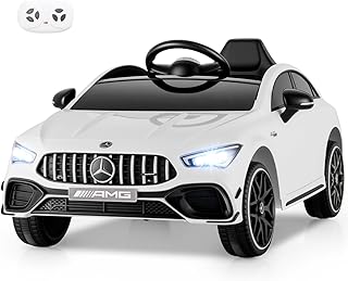 Costzon Ride on Car, 12V Licensed Mercedes-Benz Kids’ Electric Vehicles with Parent Remote, Rocking Function, Music & Horn, LED Headlights & Soft Start, Battery Powered Kids Car Toy for Ages 3+(White)