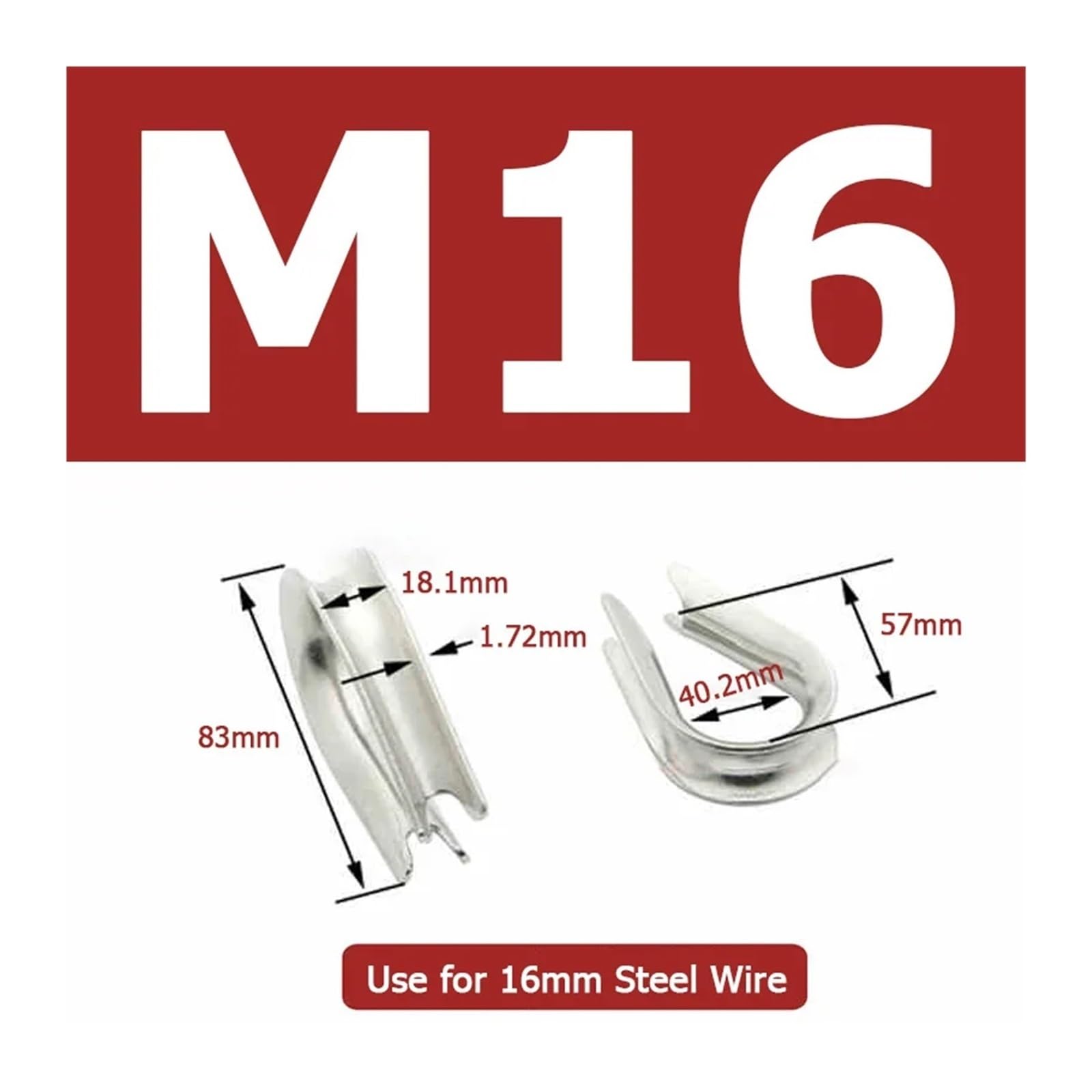 1-10 Uds M1.5-M32 Dedales De Acero Inoxidable 304 Abrazadera Anillo Cable Cuerda Funda Protectora Aparejo(M16,316_5PCS)