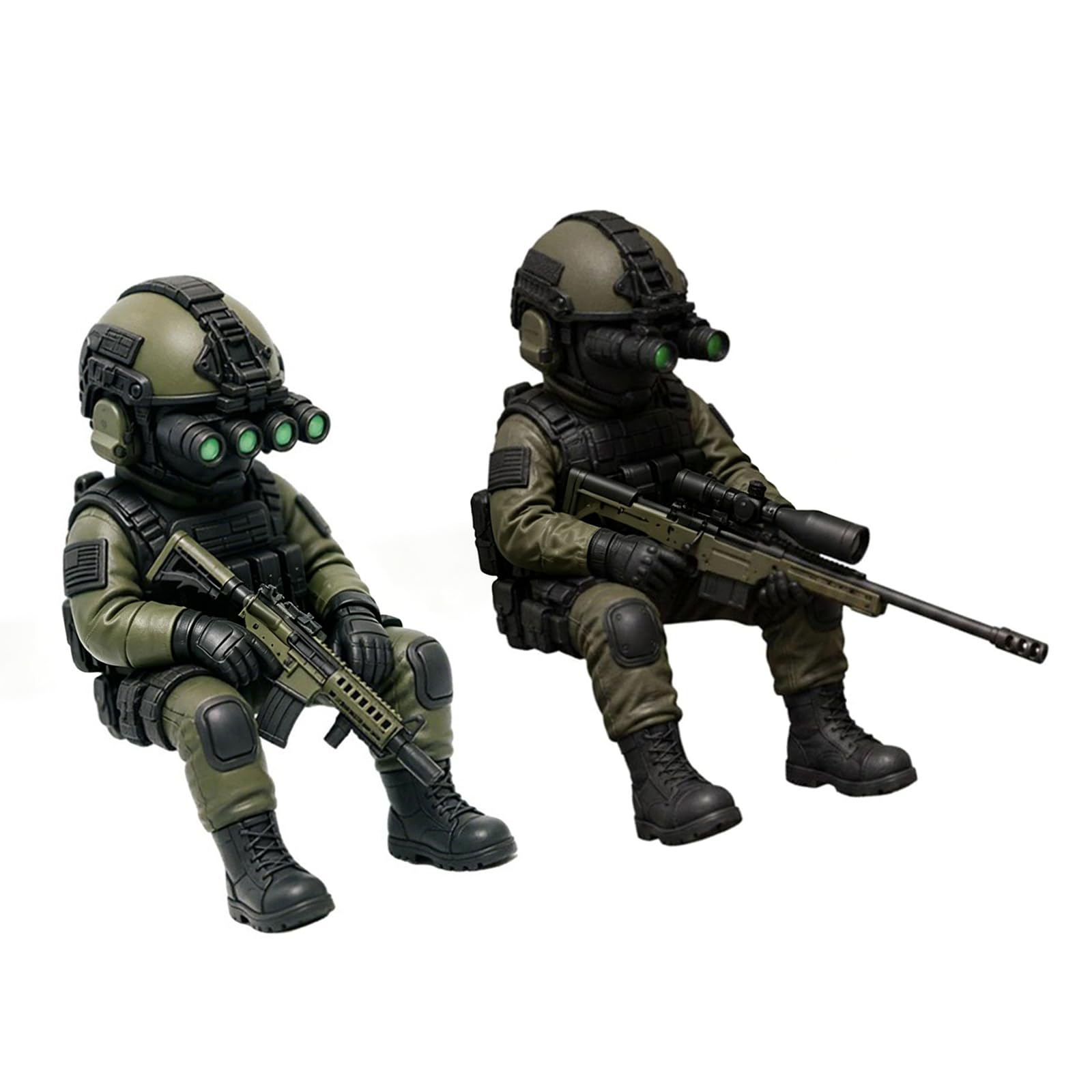 ZEPFJHE Martial Sitting Soldier Statues with Minis Soldier Figurines Ornament Collectible Gift Home Decorations Desktop Decorations