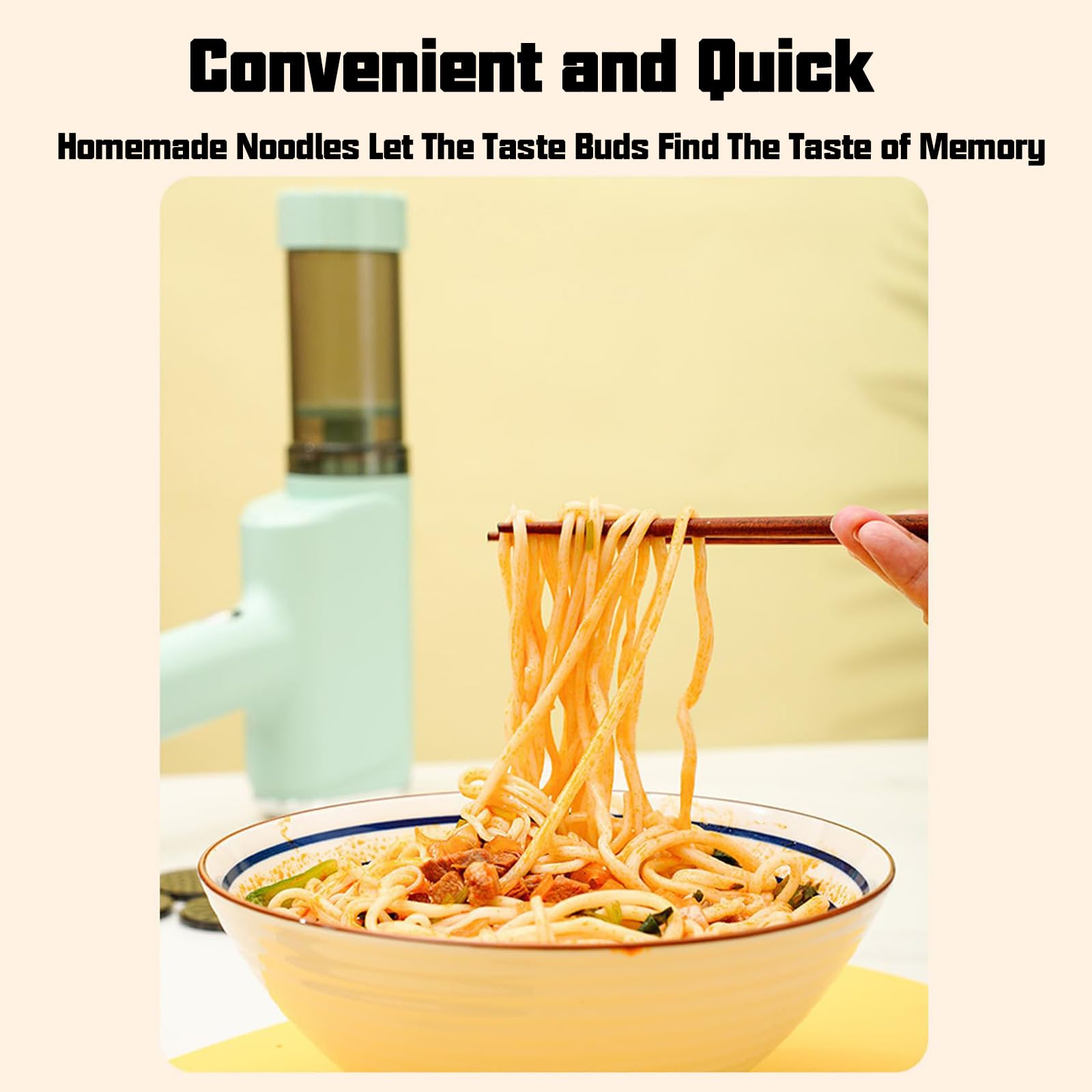 Macchina Per La Pasta, Estrusore Per Pasta Con 1500mah E 5 Stampi Per Pasta, Design A Secchiello Per Noodle Visibile Macchina Per Fare Noodle Portatile In Plastica Per Uso Alimentare Green