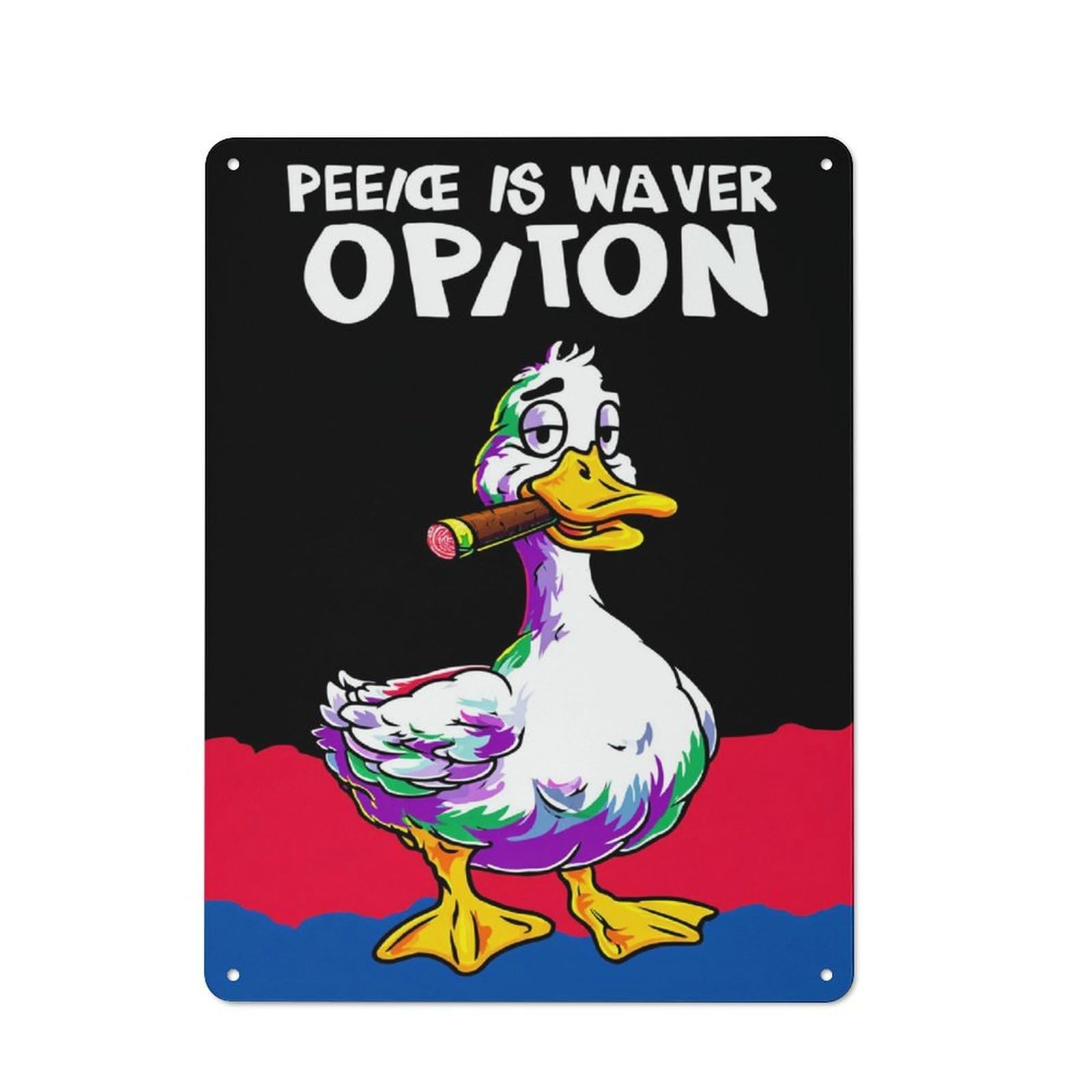 Junmoney Quacktivism The Duck's Guide To Peaceful Pro Tin Sign 40X30cm With Test For Café Or Home Bar, Rustic Decor, For Vintage Wall Decor Fans, For Metal Sign Collectors