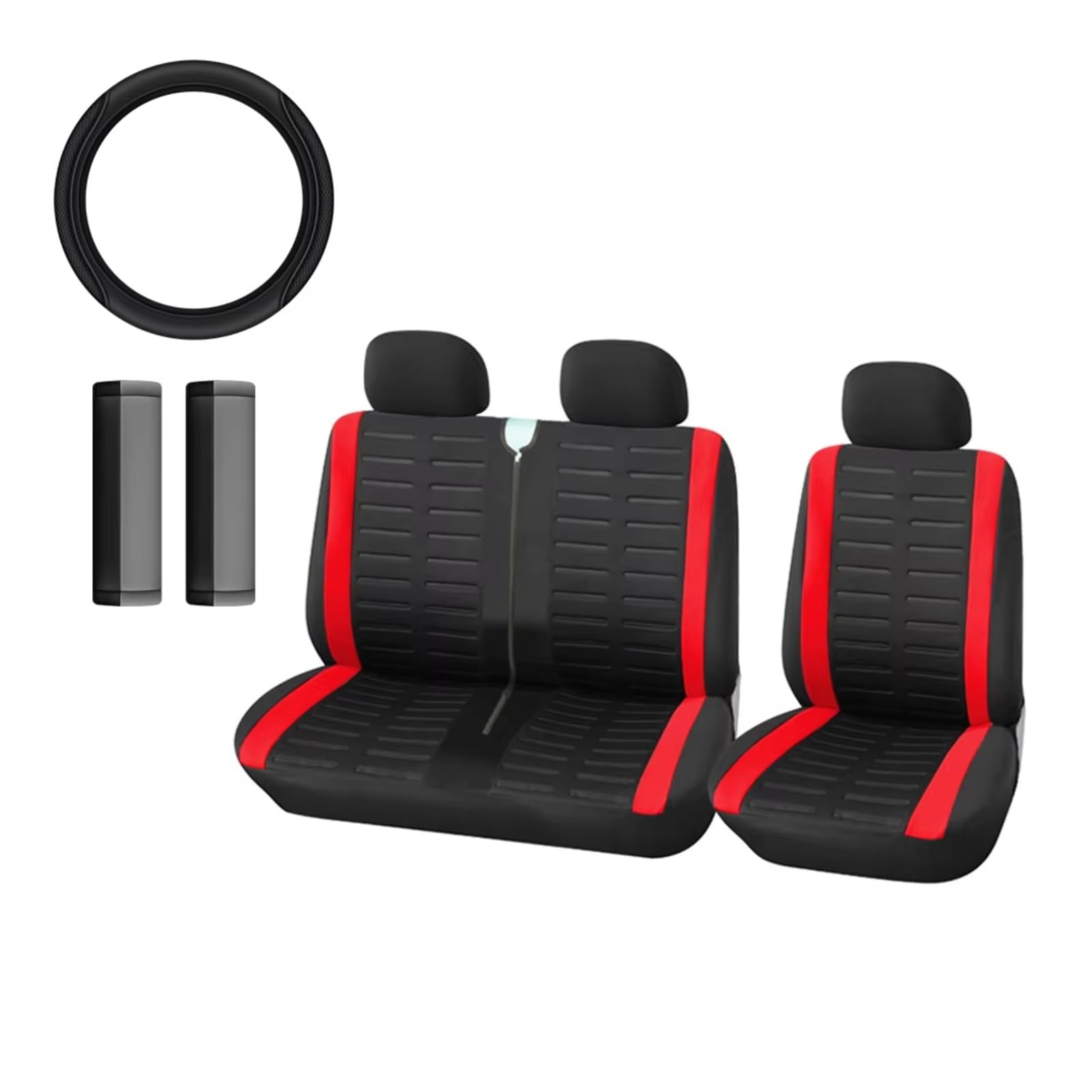 Kit Coprisedile Coprivolante E Protezione Spalle Per Interni Auto Coprisedili Auto(RED)