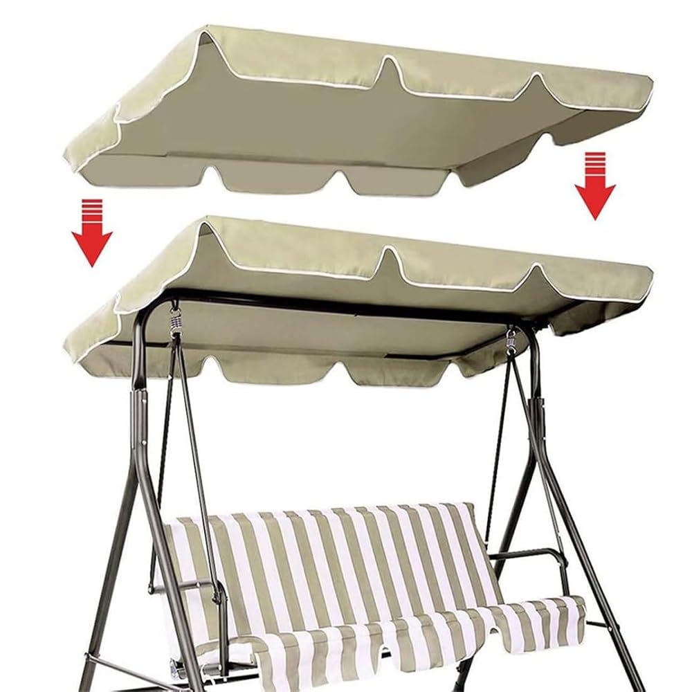 Tetto Di Ricambio Per Altalena Da Giardino 3 Posti 195×125×15 Cm Impermeabile Copertura Di Ricambio Per Dondolo Hollywood(Beige,195 * 125 * 15cm)