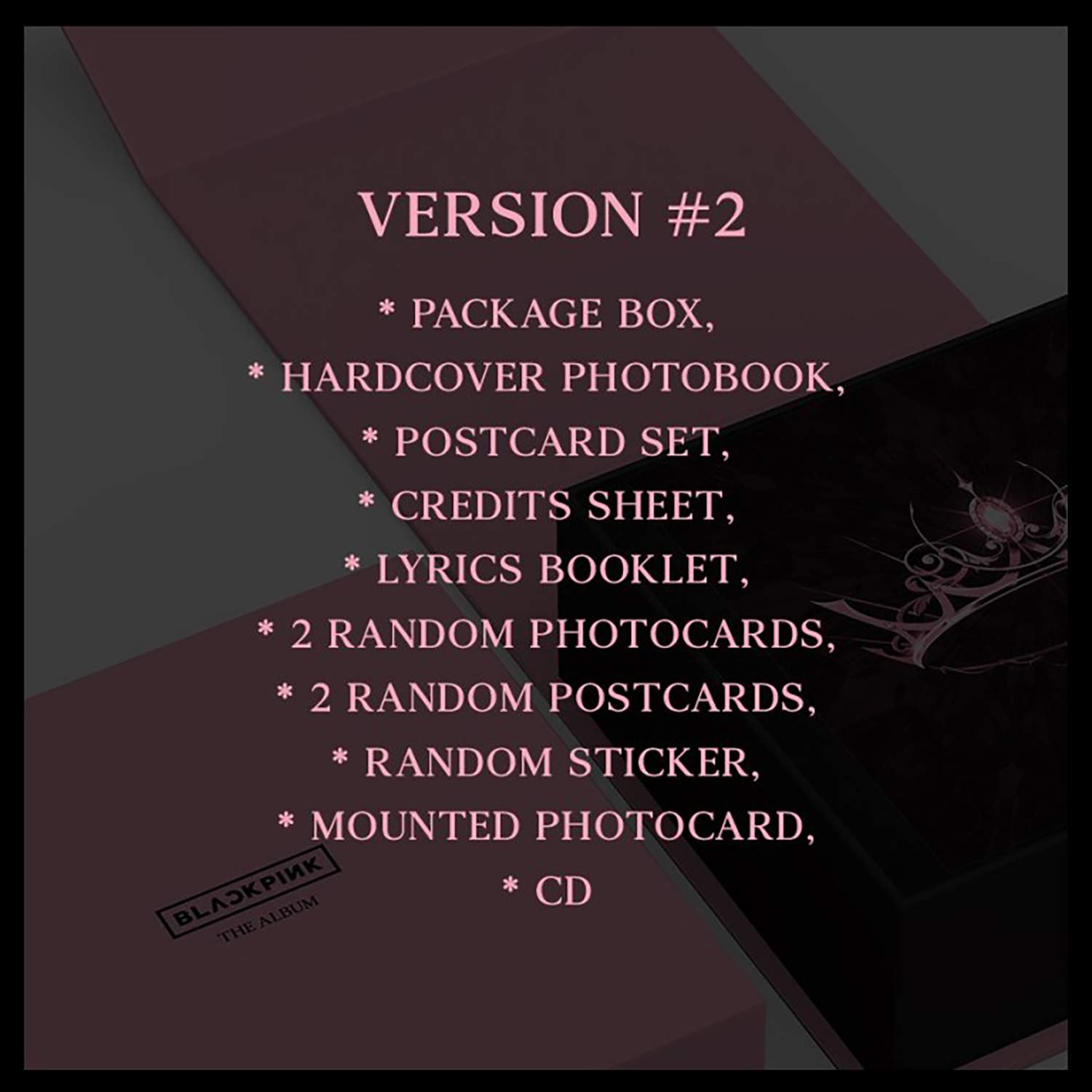 BLACKPINK 1st Full Album THE ALBUM VERSION 2 CD + Photobook + Photocards + Postcards + Sticker Set