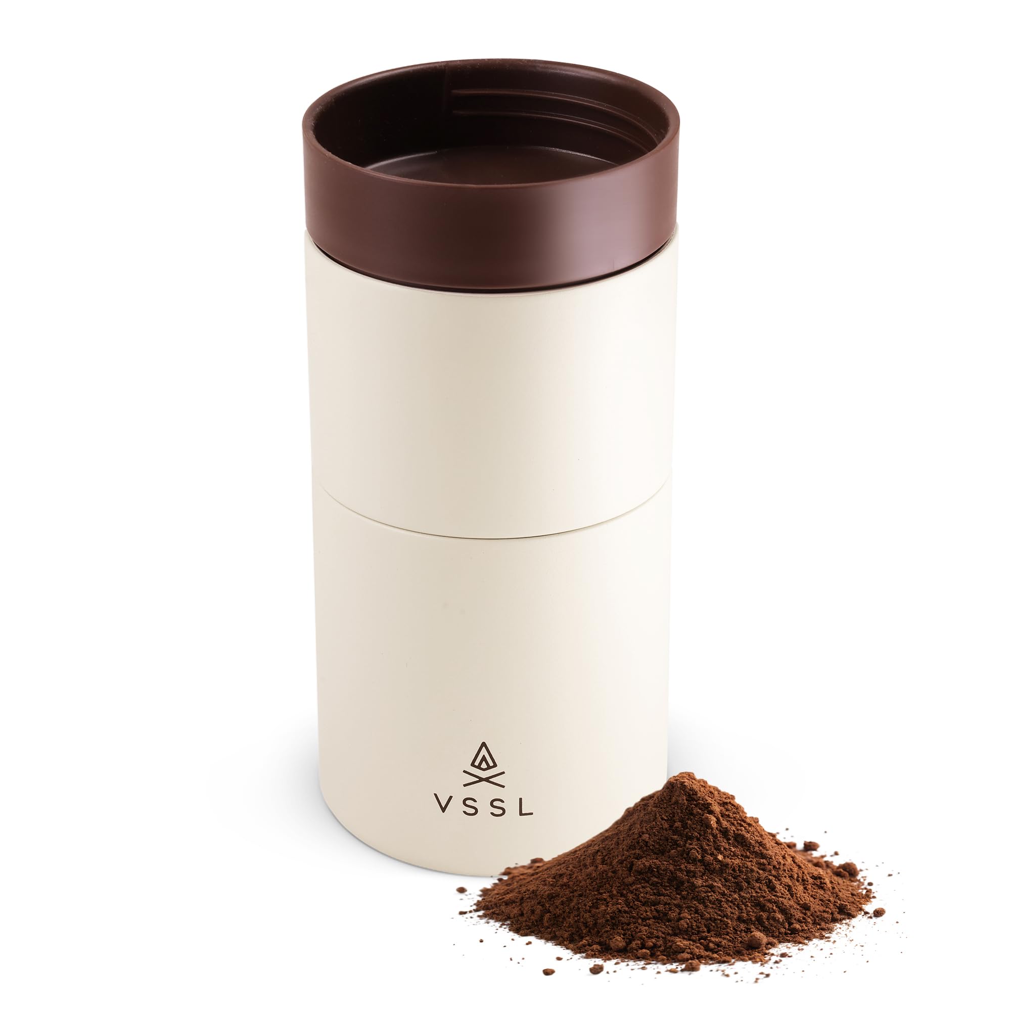 VSSL Nest Pour Over - Set da caffè, trasportabile e compatto, con tazza a doppia parete da 295 ml, colore: panna