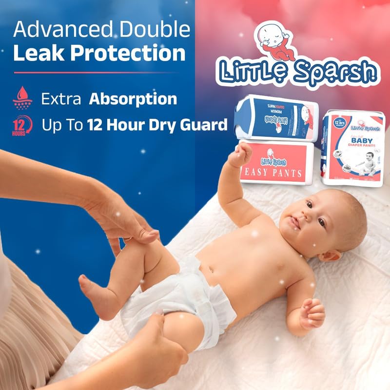Image of Baby Infant Diaper Pants M Size (7-12 kg), 100 Count | Up to 12 Hrs Absorption | Comfort Fit And Leak Protection