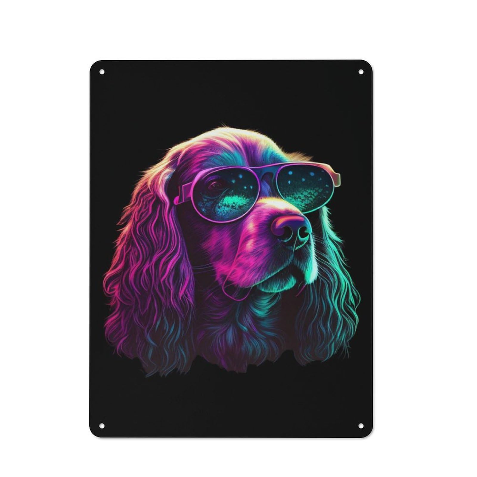 Loft Style Metal Wall Art Sign 40x30cm Featuring Cocker Spaniel, Urban Room Decor for Loft, Studio, Office Or Creative Room