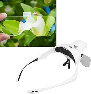 Lupa Com Luz, Lupa de Faixa de Cabeça de Alta Definição 5h Dureza Recarregável Mãos Livres Lupa de Faixa de Cabeça Com 4 Luzes LED para Degeneração Macular
