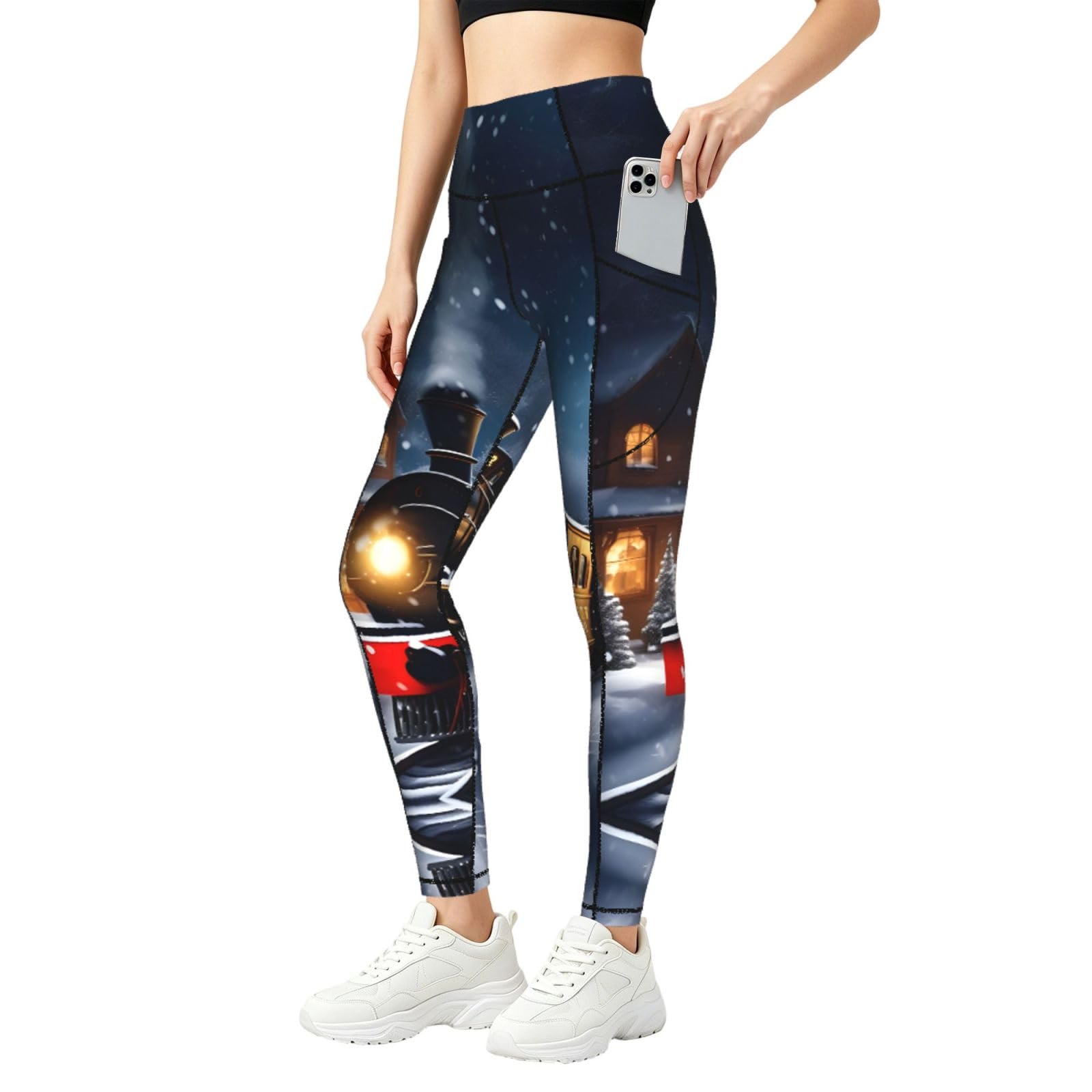Mallas de navidad con bolsillos para entrenar en invierno 8