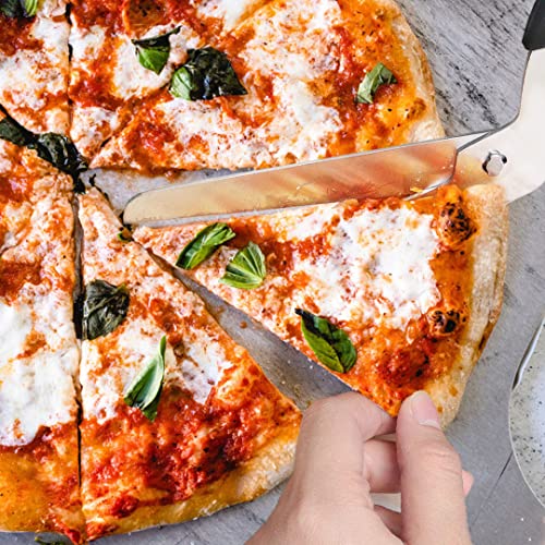 Foto von Pizzaschere Pizzaschneider, Küchenschere Pizzamesser Edelstahl Scharfe Schere Schneidemesser, 27cm Groß Pizza Cutter Schneider Messer Teilbar Spülmaschinenfest für Weihnachten Lustige Geschenke