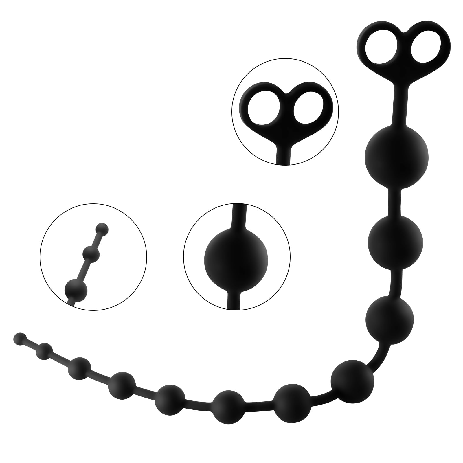 Bolas Anales Superlargas de 56 cm con 11 Bolas, Plug Butt de Silicona Grande con Anilla de Seguridad, Cadena Anal Flexible Masaje Prostático, Juguetes Sexuales para Hombres Mujeres