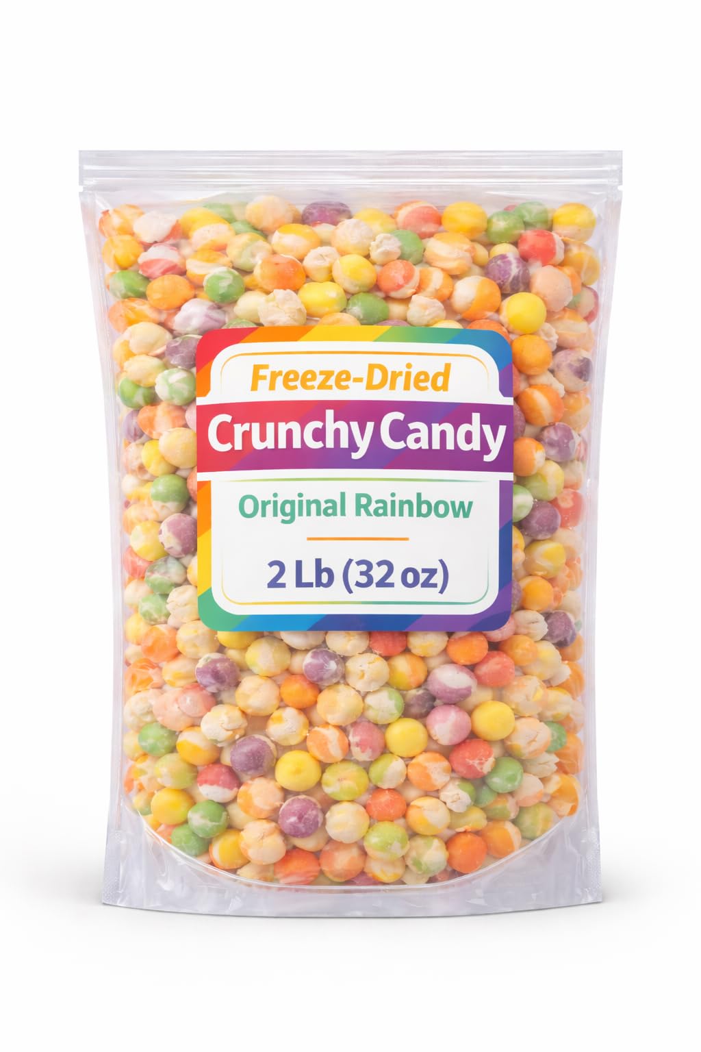 Freeze Dried Rainbow 2 lbs Candy Crunchy Fruity Candy Snack Light Crispy Colorful Sweet Treat for Parties, Movie Nights, Gift Bags, Candy Bowls and Sharing
