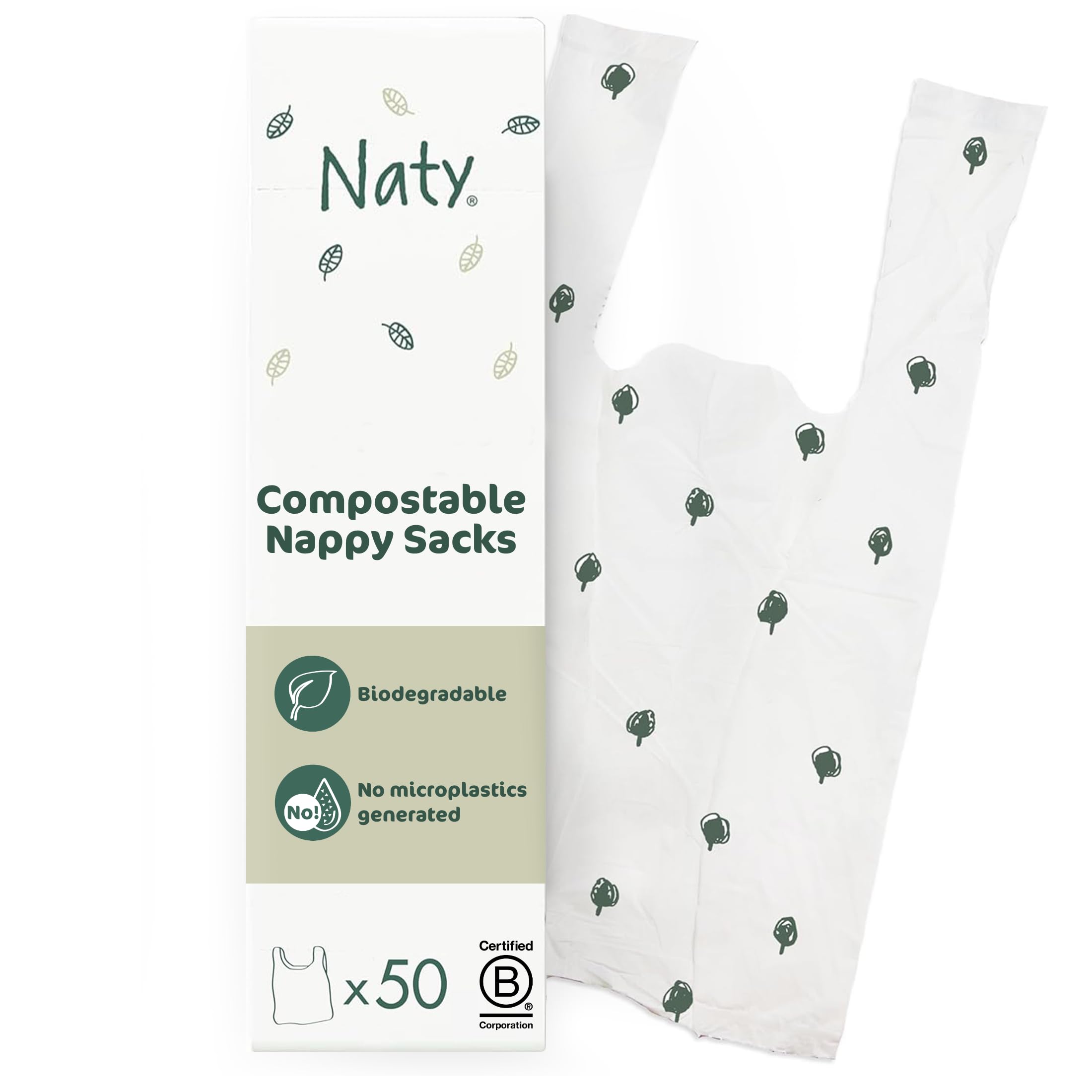 Naty compostable nappy bags | Easy tie handles | Fragrance-free