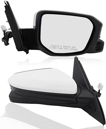 Miniatura 2 de Espejo lateral del pasajero compatible con espejo cívico 2016 2017 2018 2019 2020 con cámara de visión eléctrica calentada (blanco)