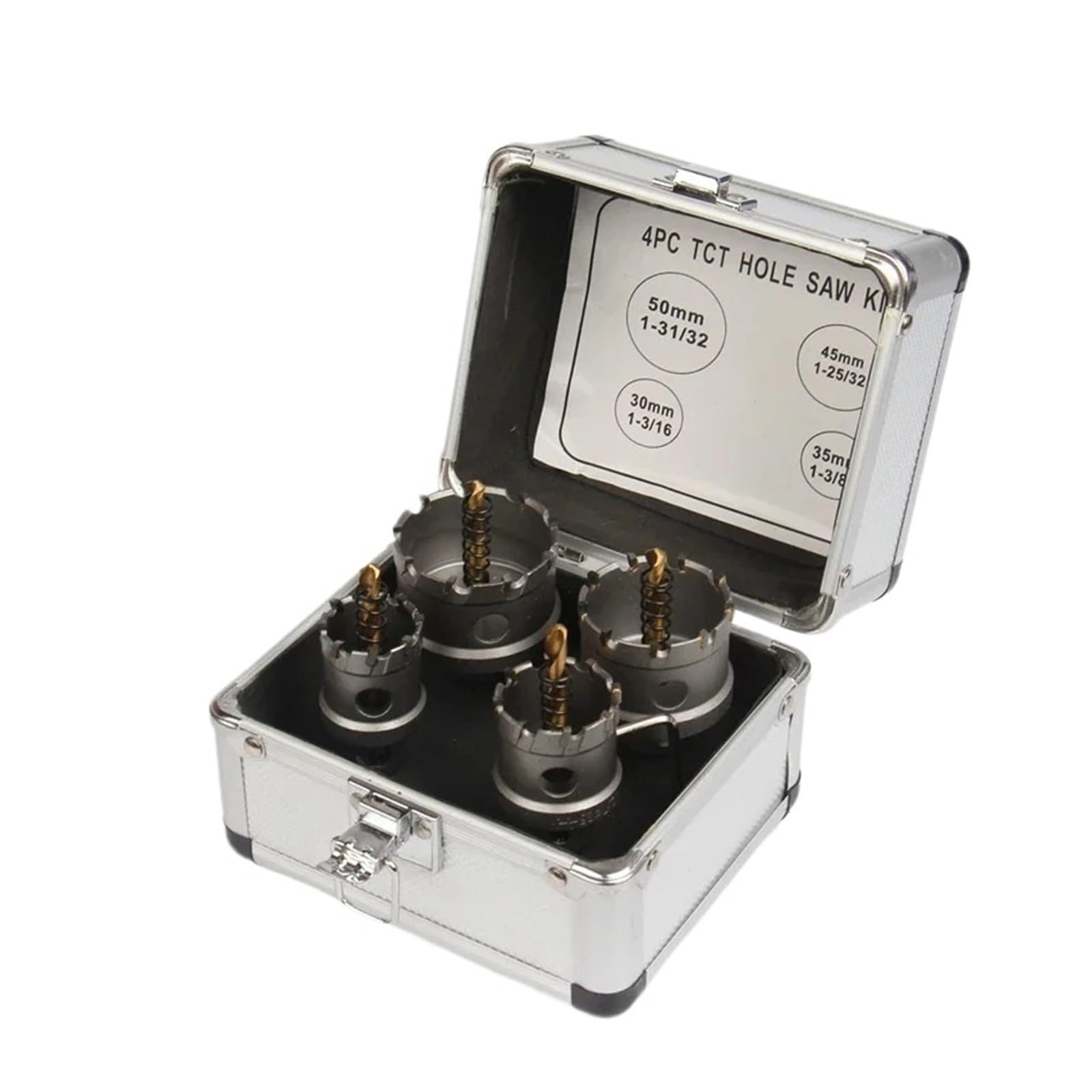 Set Di 4 Punte For Trapano A Tazza TCT Da 30-50 Mm, In Lega Di Carburo Di Cobalto, For Lamiera Di Acciaio Inossidabile, Ferro E Metallo