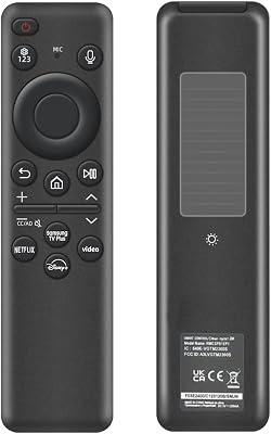 Rechargeable Voice Remote for Samsung Smart TVs, Replacement for 2019–2026 Samsung TV Remote Control with Solar Charging and Voice Search. 2-Year Warranty.