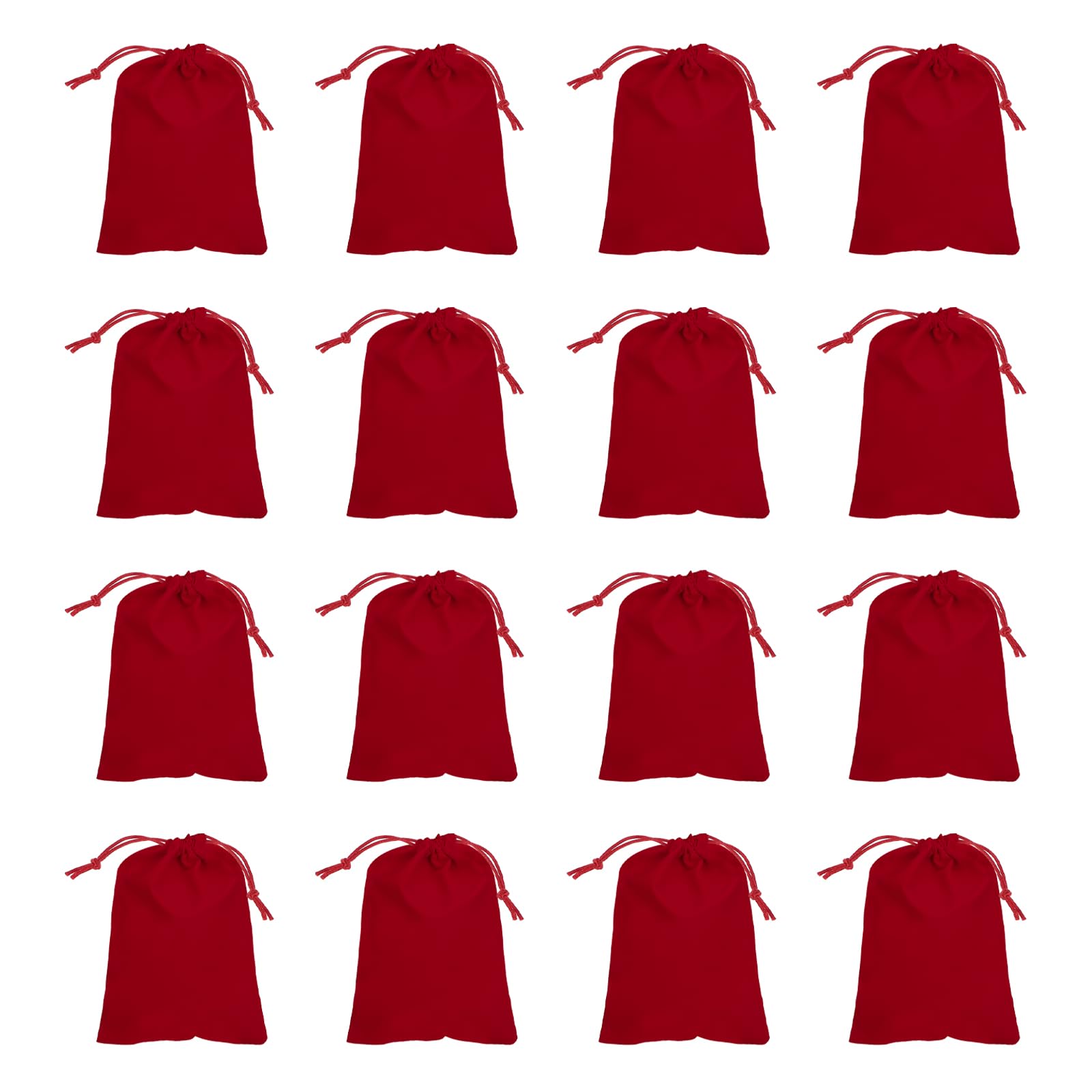 PATIKIL 30 Pcs Velvet Drawstring Bags, 7 x 5 Inch Large Velvet Cloth Jewelry Gift Pouches with Drawstring, Favor Candy Bag Dust Bag for Wedding Birthday Party Christmas, Red