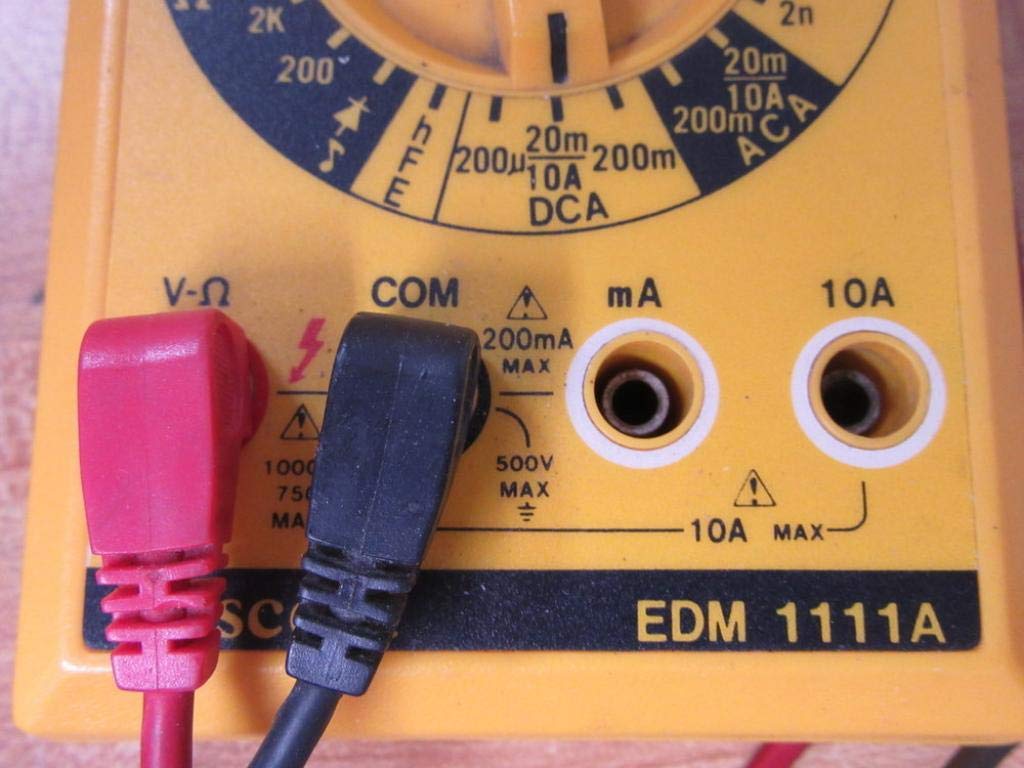 Product label on back of multimeter