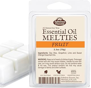 Fabulous Frannie Fruit Natural Soy Candle Meltie/Tart/Melts with Pure Grapefruit, Lime & Orange Essential Oils 2.5oz