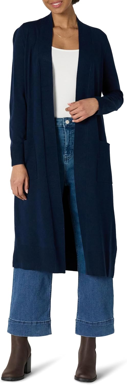 Amazon Essentials Womens Regular Fit Lightweight Duster Length Cardigan Sweater