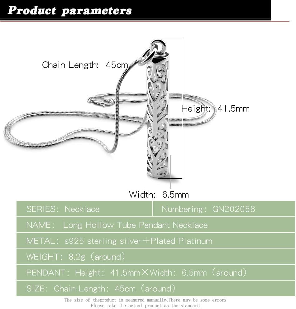 Dankadi Women's 925 Silver Necklace-Bohemian Sterling Silver Patterned Cylindrical Pendant Necklace-100% Original Silver Snake Chain 45-60CM Fine Jewelry - Image 3