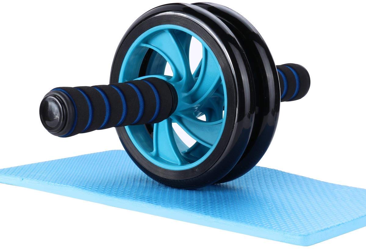 IRIS Fitness Ab Wheel Roller Abdominal Exercise-with Extra Thick Knee Mat & Foam Handles- Core Abs Trainer Cruncher for-Home-Strength-Gym-Fitness-Workout-Training-Equipment-image-20