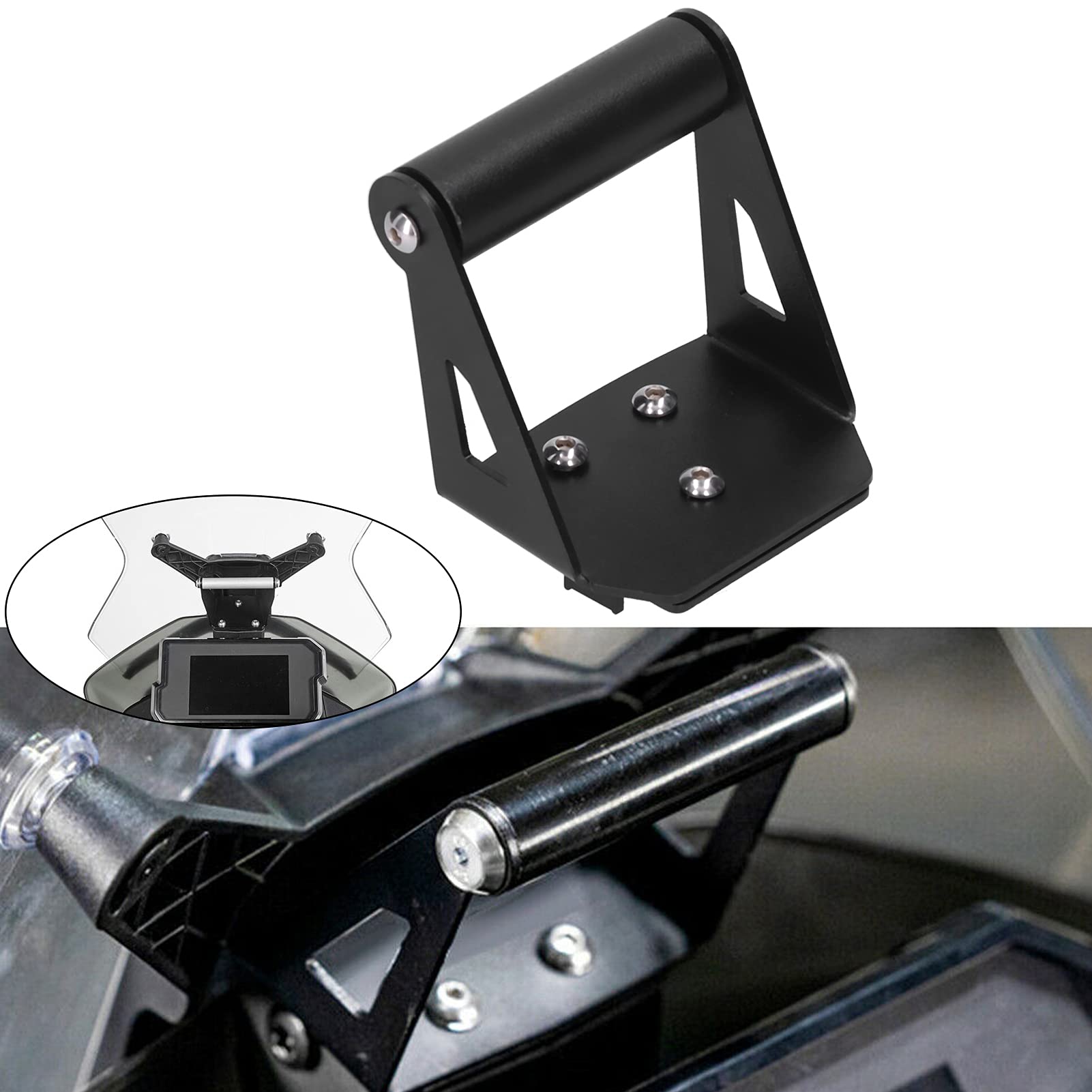 KIMISS Staffa di navigazione-Supporto di navigazione per moto Supporto per telefono GPS Supporto per parabrezza Supporto per telefono adatto per 790 Adventure/R/ADV 2019-2021