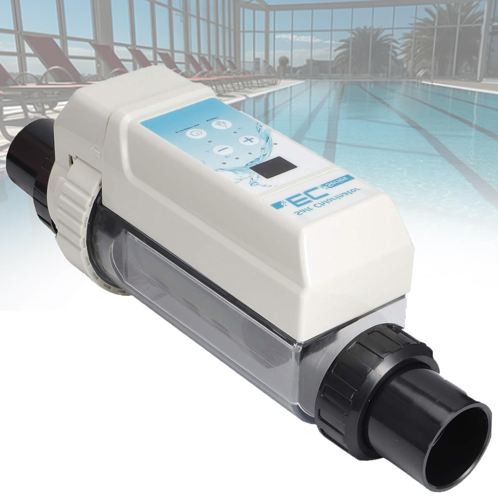 Generador De Cloro Salino para Piscinas, Clorador De Agua Salada para Piscinas, Cloro para Piscinas De Un GalóN, Celda De Sal para Piscinas, Limpieza AutomáTica 100cubePool