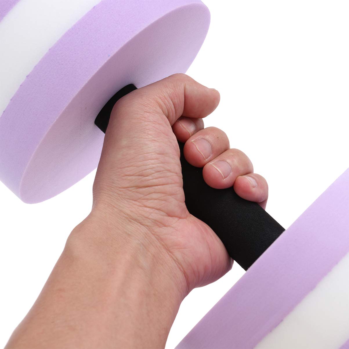 SEWACC Lot de 2 haltères aquatiques en mousse EVA haute densité pour exercices d'aérobic (violet)