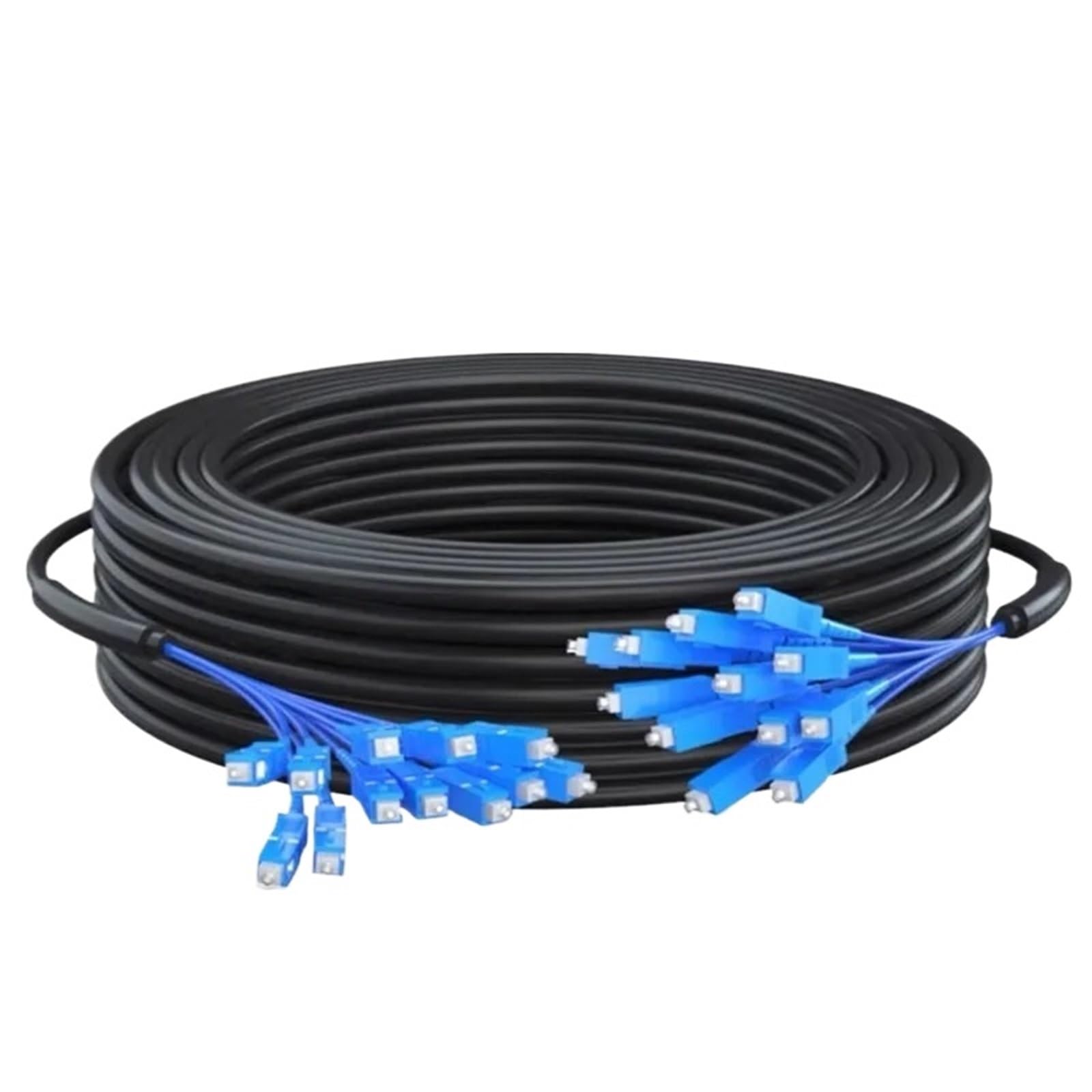 Câble optique blindé SC UPC d'extérieur, monomode 2C, 4 cœurs, 6C, 8 cœurs, 12 cœurs, extérieur dur non doux, câble à fibre optique 200 m (6 conducteurs 6SC-4SC)