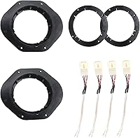 Vista 1 de NuIth Adaptador de altavoz de puerta delantera de 6.5 pulgadas Anillo espaciador con conector de arnés de altavoz para Ford F150 2015-2022, soporte